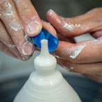 Yuta Segawa working in his studio in London 2019